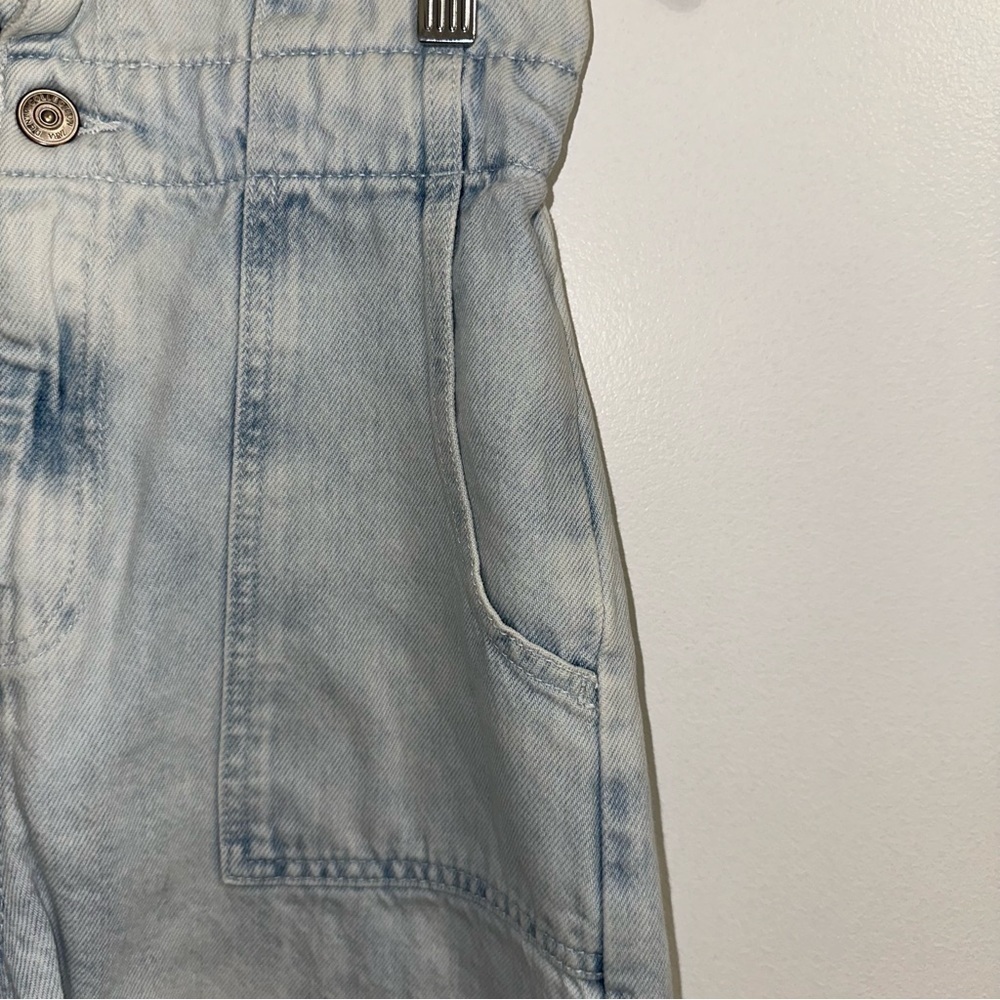 Zara Light Wash Denim Paper Bag Shorts size 2 - Picture 3 of 10